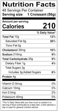 17901500 Schulstad Medium All-Butter Croissant Nutrition Facts