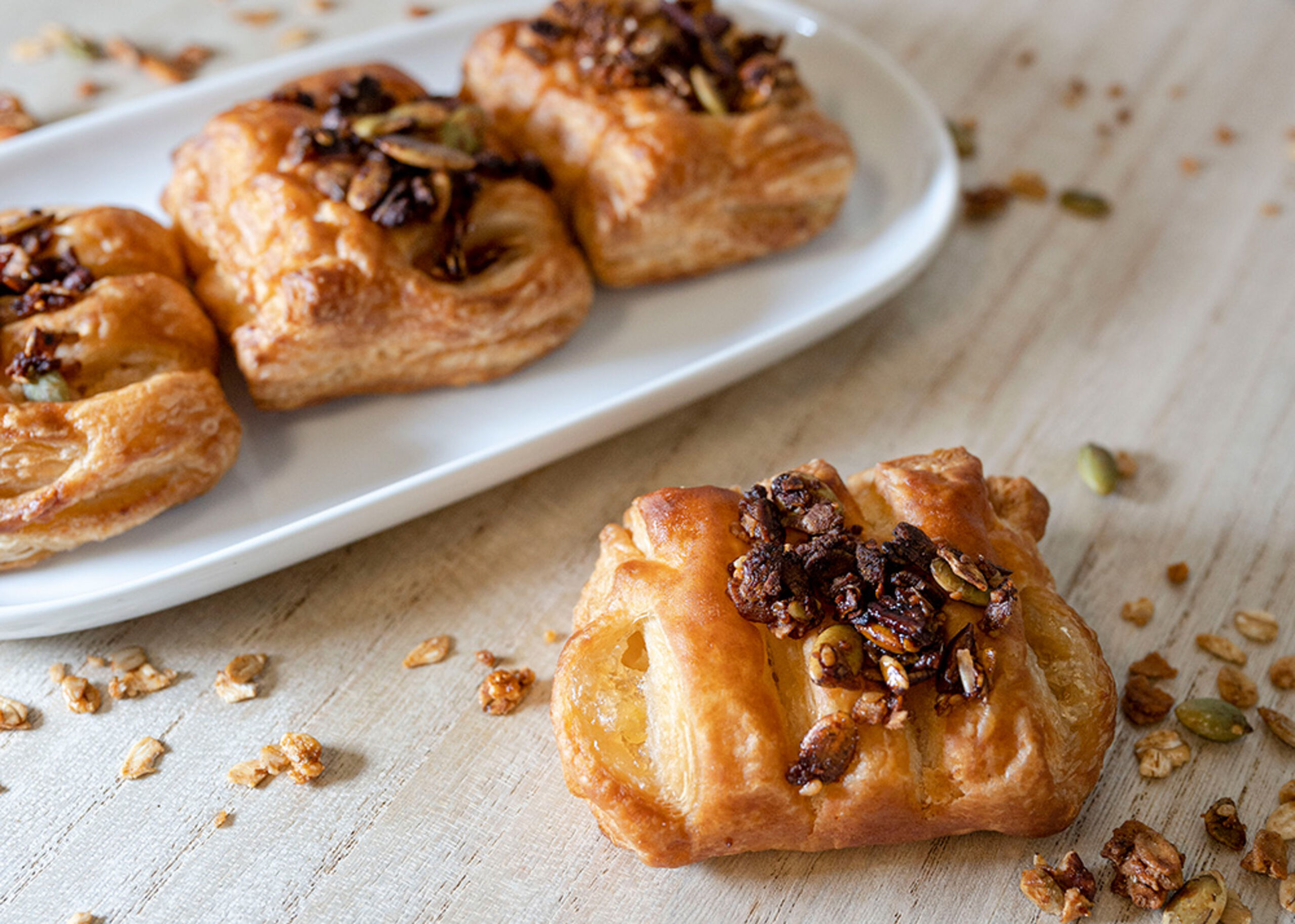 80334 Schulstad Mini Apple Coronet Pastries Baked with Granola Topping