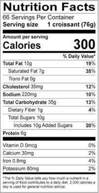 16921500 Schulstad Almond Filled Croissant Nutrition Facts