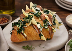228006 Italian Sausage Stuffed Diamond Ciabatta