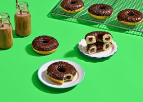 228293 Schulstad Chocolatey Filled Ring Donuts