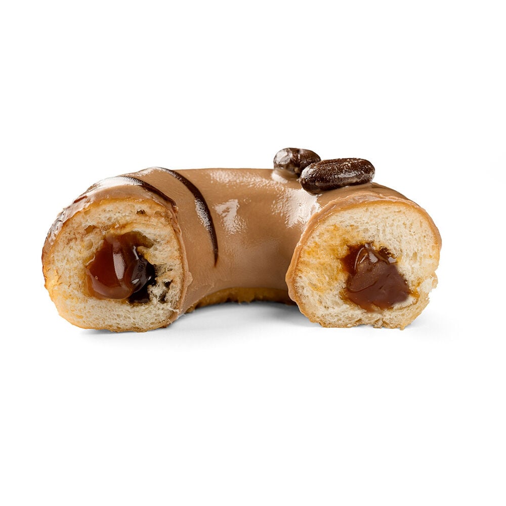 228287 Schulstad Cappuccino Filled Ring Donut Half