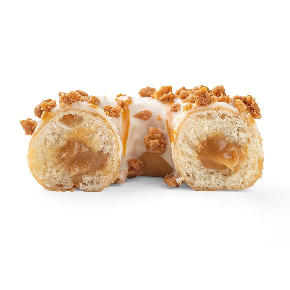 228289 Schulstad Cookie Butter Filled Ring Donut Half