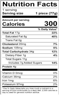 225828 Sicilian Lemon Meringue Square Nutrition Facts