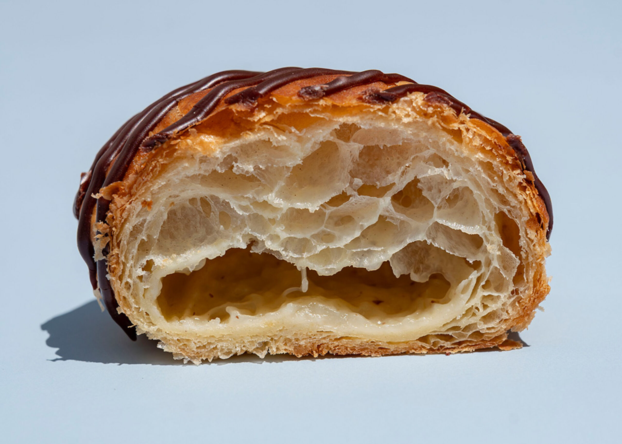 227289 Schulstad Almond Danish Doughnut Cut in Half