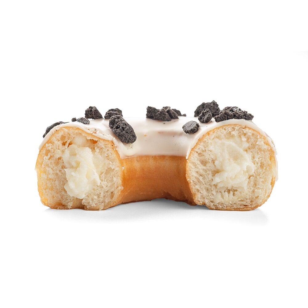 228292 Schulstad Cookies & Creme Filled Ring Donut Half