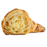 17911500 Schulstad Large All Butter Curved Croissant Cut in Half