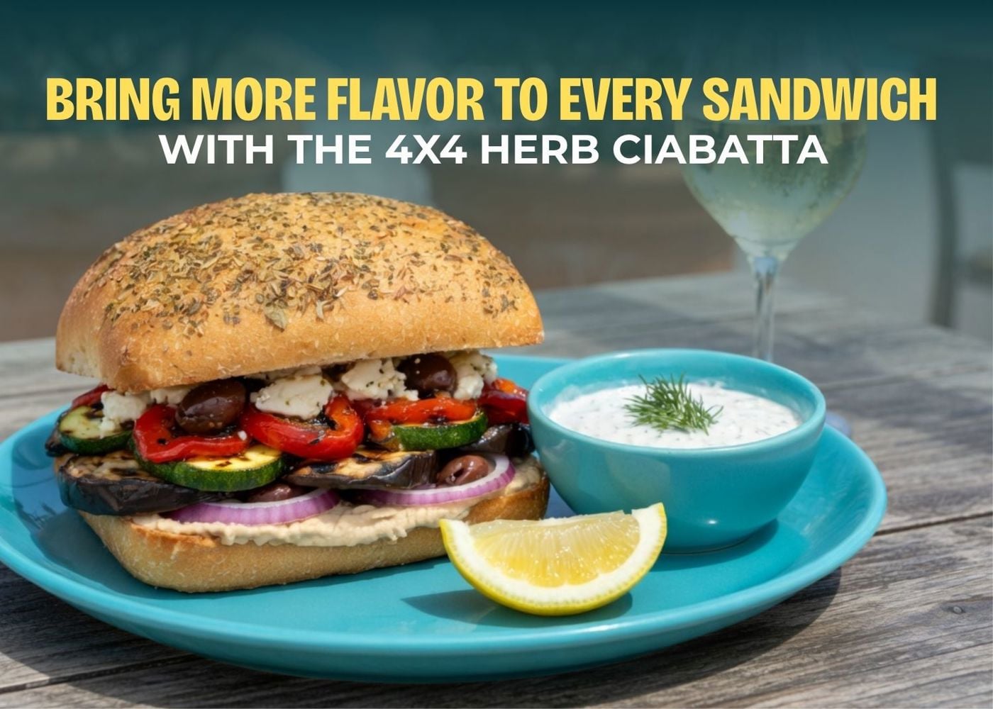 Bring more flavor to ever sandwich with the 4x4 Herb Ciabatta