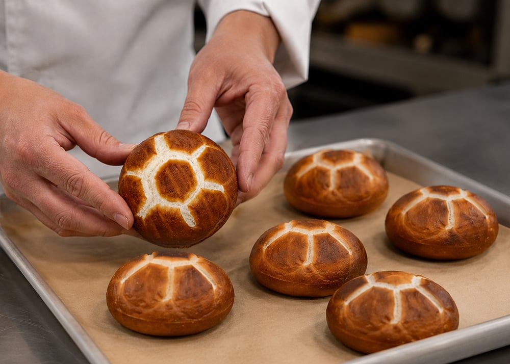 Fully Baked Premium Pretzel Buns for Foodservice