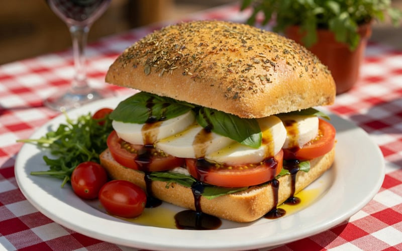 Euro-Bake Caprese Herb Ciabatta Sandwich Recipe