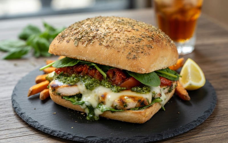 Euro-Bake Pesto Chicken Ciabatta Sandwich Recipe
