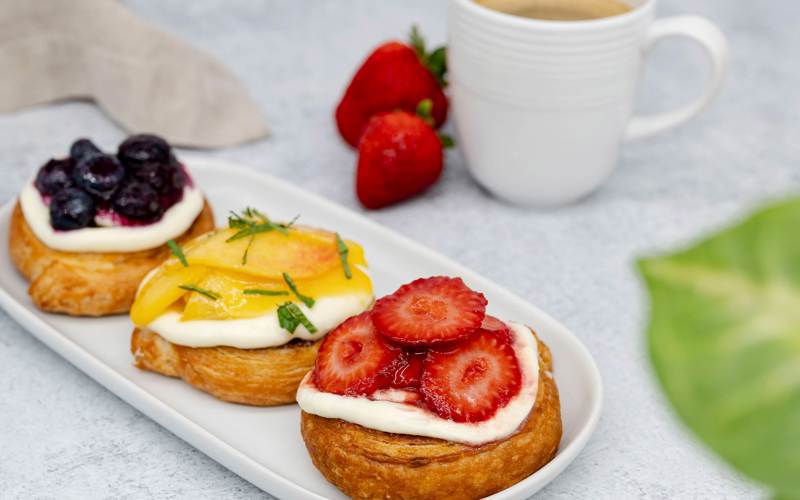 Schulstad Summer Fruit Cinnamon Swirl Trio Recipe Featuring Mini Cinnamon Swirl Danish Pastries